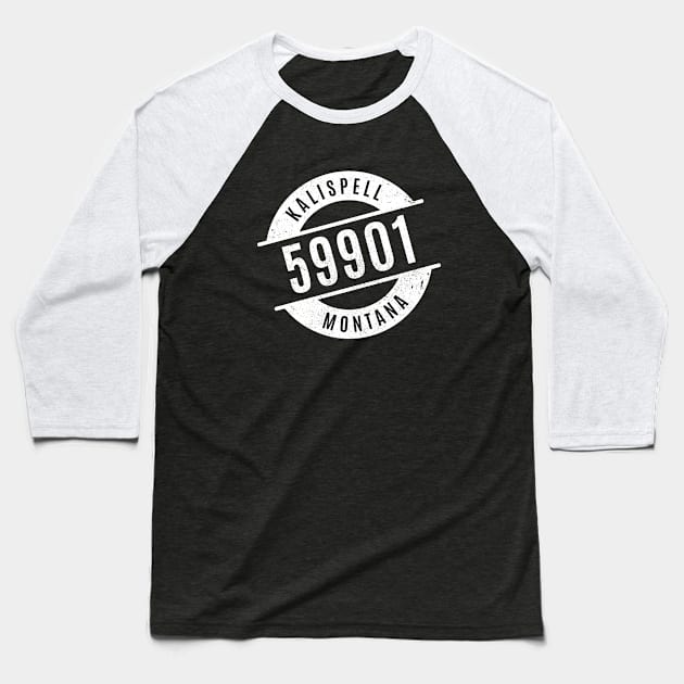 Kalispell Montana 59901 Zip Code Baseball T-Shirt by creativecurly